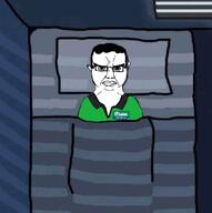 angry bed bedroom blanket cfadda chud closed clothes ear glasses hair italian_text italy mouth night soyjak wagie // 720x722 // 185.9KB