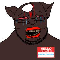 blood bloodshot_eyes bullet_hole crying fat namefags nophono_cares_fan(user) red_lips shitskin variant:unknown yellow_teeth // 3000x3000 // 692.6KB
