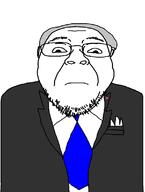 closed_mouth clothes country flag glasses grey_hair joe_biden necktie soyjak stubble suit united_states variant:bernd // 850x1124 // 115.9KB