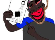 arm big_lips bloodshot_eyes brown_skin clothes crying finger freckles hand jartycuck noose pointing porn red_eyes rope sex subvariant:jartycuck variant:chudjak variant:koolson variant:soytan // 1080x782 // 295.9KB