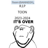 2023 2024 ToonSoy_(NameFag) bald closed_eyes closed_mouth ear its_over rest_in_peace sad text variant:impish_soyak_ears // 1280x1280 // 181.9KB