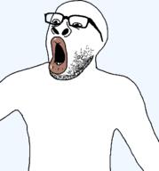 glasses lips open_mouth soyjak stubble variant:unknown // 584x626 // 10.3KB