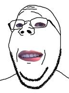 glasses soyjak stubble subvariant:wholesome_soyjak variant:gapejak // 600x800 // 54.3KB