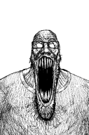 bald detailed glasses large_mouth open_mouth scary sharp_teeth stubble subvariant:longplier subvariant:schizojak teeth template transparent_background variant:markiplier_soyjak white_eyes // 1048x1584 // 243.9KB