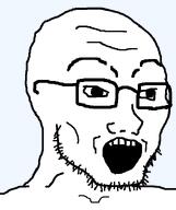 bald chad glasses jawline open_mouth stubble template transparent_background variant:soyak // 632x756 // 13.1KB