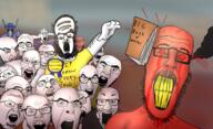 angry arm award beard blood bloodshot_eyes blue_skin book clenched_teeth clothes crowd crying deformed drawn_background full_body glasses hair hand multiple_soyjaks nosebleed oingo_boingo open_mouth red_skin rotten_teeth running seething selfish_little_fuck steam stubble subvariant:science_lover tshirt variant:angry_soyjak variant:beastjak variant:chugsjak variant:cobson variant:cryboy_soyjak variant:el_perro_rabioso variant:feraljak variant:gapejak variant:godjak variant:ignatius variant:imhotep variant:markiplier_soyjak variant:seriousjak variant:shotjak variant:sidjak variant:slitherjak variant:tewi variant:volcanojak vein // 2256x1377 // 1.8MB