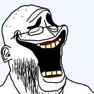 bald beard coal deformed glasses happy laughing stretched_mouth transparent_background trend:slopjak variant:unknown yellow_teeth // 600x600 // 19.1KB