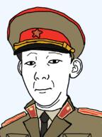 closed_mouth clothes coat collar_tabs collared_coat collared_shirt communism ear epaulettes hammer_and_sickle hat hat_ornament jacket kuz meta:nas military military_hat military_jacket military_uniform necktie neutral peaked_cap soviet_army_uniform soviet_union soyjak star_(symbol) star_hat_ornament uniform variant:carterjak variant:kuzjak // 810x1080 // 140.2KB