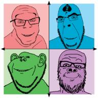 4soyjaks bbc closed_mouth ear glasses mustache political_compass politics queen_of_spades smile soyjak stubble tattoo variant:a24_slowburn_soyjak variant:cobson variant:feraljak variant:impish_soyak_ears // 867x868 // 77.4KB