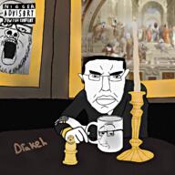 album_cover candle drake mug music painting variant:a24_slowburn_soyjak variant:budgiejak variant:chudjak variant:smugjak // 1200x1200 // 2.6MB