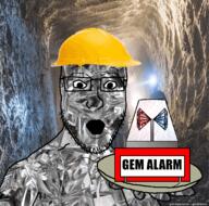 alarm arm clothes fast gem gem_skin glasses hand hard_hat hat holding_object holding_plate open_mouth plate soyjak stubble text variant:platejak watermark // 1366x1350 // 1.1MB