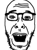 bald forehead_lines forehead_wrinkles glasses lips open_eyes open_mouth philtrum stubble variant:dubbbzjak variant:unknown // 371x499 // 11.3KB