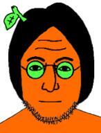 eyebrows forehead_lines froot glasses hair mouth_closed nose orange_skin soyjak stubble variant:lennonjak // 146x192 // 27.3KB