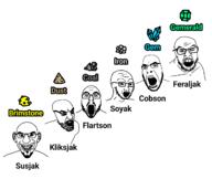 angry brimstone coal dust emerald gem gemerald gemstone glasses iron mineral multiple_soyjaks open_mouth smile soyjak stubble text variant:cobson variant:feraljak variant:flartson variant:kliksjak variant:soyak variant:susjak // 1280x1080 // 103.3KB