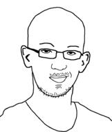 closed_mouth clothes ear glasses mustache patrick_crusius smile soyjak stubble variant:unknown // 800x946 // 7.3KB