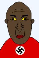 bald big_nose brown_skin flag:nazi_germany nazi_flag nazi_germany nazism subvariant:vlodpedo swastika trend:slopjak variant:vlodson yellow_eyes yellow_sclera // 800x1200 // 49.0KB