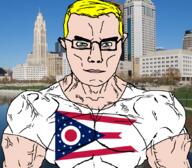 blond blue_eyes buff building flag:ohio irl_background lake ohio ohio_state subvariant:chudjak_front subvariant:muscular_chud trend:aryan variant:chudjak // 1059x929 // 772.7KB