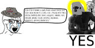 atheism biblically_accurate_angel bloodshot_eyes charles_darwin clothes crying fedora flag gay gigachad glasses god halo hat lgbt logo open_mouth reddit snoo soyjak speech_bubble stubble text tranny variant:soyak wordswordswords yes yhwh // 2653x1360 // 796.4KB