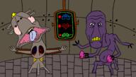 2soyjaks angry artist:kernung bloodshot_eyes closed_mouth drawn_background full_body gore oddworld open_mouth purple_skin soyjak subvariant:munch tongue variant:bernd variant:markiplier_soyjak video_game vykker yellow_teeth // 2312x1316 // 110.7KB