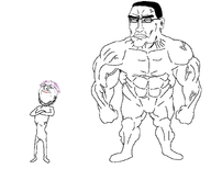 angry buff chud crossed_arms glasses muscles muscular_male redraw skinny smile smug soyjak stubble subvariant:perceptive_chud template tranny variant:chudjak variant:gapejak vein // 1440x1152 // 72.0KB