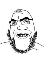 beard closed_mouth glasses looking_at_you merge smile stubble variant:cobson variant:markiplier_soyjak wrinkles // 600x800 // 16.7KB