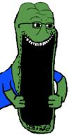 arm frog glasses green_skin hand no_nose open_mouth pepe soyjak stubble subvariant:sprokejak variant:soyak // 600x1135 // 22.5KB