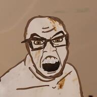 angry glasses open_mouth poop soyjak variant:feraljak // 1500x1500 // 1.5MB