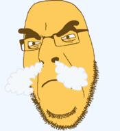 angry closed_mouth emoticon glasses head_steam series:soymoji soyjak stubble variant:cobson yellow yellow_skin // 775x849 // 41.1KB