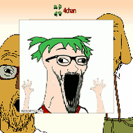4chan animated anime dog glasses green_hair hair janny multiple_soyjaks open_mouth poyopoyo poyunpoyun soyjak stubble subvariant:wewjak tag tonton variant:soyak yotsoyba // 190x190 // 746.2KB