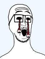 eyes eyes_popping glasses gore open_mouth stubble variant:eyesoyckets_bill // 664x867 // 16.3KB