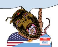 amerimutt argensimian argentina argentinian bindi bloodshot_eyes brown_skin brown_teeth cockroach dark_skin flag:argentina flag:united_states garf_(user) garf_the_shitskin_hybrid_cat glasses hanging hello_my_name_is_(sticker) hindu hinduism looking_at_you meta:namefags name_tag namefag_drama namefags nigger noose pajeet pig poop rat roach roachnigger rope shitskin soyjak speech_bubble speech_bubble_empty stubble suicide tail unibrow united_states variant:bernd // 993x805 // 98.8KB