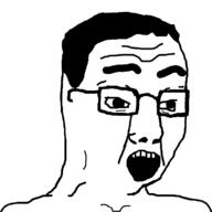 excited glasses hair open_mouth soyjak variant:chudjak // 779x779 // 40.0KB