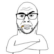 bald beard cigarette crossed_arms glasses simple smug variant:jackcob // 255x255 // 9.4KB