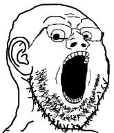 crazed ear glasses merge open_mouth scared soyjak stubble variant:gapejak variant:soyak // 581x675 // 84.1KB