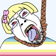 ack blond bow crying cunny eyelashes glasses hanging loli lolicon map_(pedophile) pedophile rope stick_chan sticking tongue tranny variant:bernd // 803x803 // 43.2KB