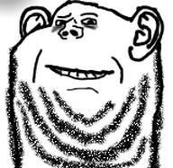 ear looking_at_you stubble subvariant:chungusjak teeth variant:impish_soyak_ears white_background white_skin // 160x156 // 26.3KB