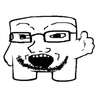 arm bald eyebrows full_body glasses hand leg nose open_mouth stubble super_meat_boy teeth thumbs_up transparent_background variant:soyak // 365x365 // 13.7KB