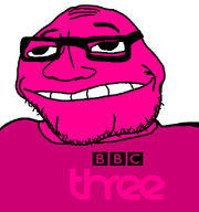 bald bbc_three british_broadcasting_corporation chin glasses logo smirk soyjak stubble subvariant:lakuse transparent_background variant:smugjak wrinkles // 600x640 // 23.6KB