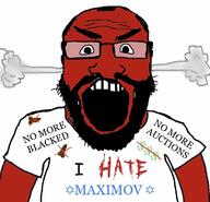 angry arm balding bbc beard blacked clothes dollar dollar_sign fume glasses hair i_hate judaism kolyma max_(user) money open_mouth penis red red_skin soyjak star_of_david subvariant:science_lover text tshirt variant:markiplier_soyjak // 750x724 // 132.9KB