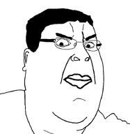 angry big_lips chud closed_mouth clothes double_chin ear eyebrows fat frown glasses hair series:chuddified_soyjaks series:fusionjaks subvariant:fatchud variant:chudjak variant:fatjak // 714x732 // 26.1KB