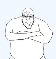 crossed_arms glasses smile smirk smug soyjak stubble template variant:blartjak white_skin // 876x921 // 13.6KB