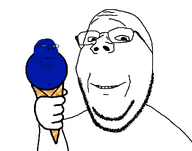 berryboy food glasses hand ice_cream soyjak stubble subvariant:wholesome_gapejak variant:gapejak white_background // 1130x887 // 37.8KB