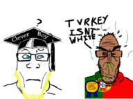 acne award bloodshot_eyes clever_boy clothes confused drool euromutt hat jewishautismaward78_(namefag) portugal question_mark stinky subvariant:euromutt text trend:aryan variant:markiplier_soyjak yellow_teeth // 900x670 // 230.8KB