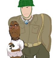 2soyjaks angry black_skin buff bwc dress gem hand meta:tagme pregnant queen_of_spades simple_history soldier subvariant:hornyson variant:cobson variant:impish_soyak_ears world_war_2 // 1888x1989 // 632.2KB