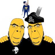3soyjaks bloodshot_eyes closed_mouth clothes crying glasses hair hanging hat mustache open_mouth pirate roblox sickle skull smile soyjak stubble tongue tranny variant:bernd variant:cobson yellow_skin yellow_teeth zeppelin_wars // 1086x1080 // 256.0KB