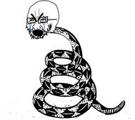 animal bloodshot_eyes crying glasses libertarian open_mouth politics snake soyjak stubble thick_eyebrows variant:cryboy_soyjak // 601x535 // 39.6KB