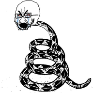 animal bloodshot_eyes crying glasses libertarian open_mouth politics snake soyjak stubble thick_eyebrows variant:cryboy_soyjak // 601x535 // 39.6KB