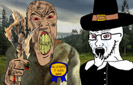 2soyjaks angry award blood bloodshot_eyes broken_teeth clothes crying dirty ear ergot ergotism fist forest fungus gangrene glasses hallucinated_it_again_award hand hat history holding_object infected irl_background medieval open_mouth pilgrim rotten_teeth scared soyjak stretched_mouth stubble subvariant:crying_soyak_ears2 subvariant:feralrage tree variant:feraljak variant:soyak wheat // 2890x1850 // 899.6KB