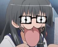 anime female glasses hair open_mouth stubble toaru_kagaku_no_railgun variant:soyten // 384x315 // 135.5KB
