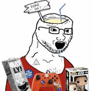 badge brainlet drinking_straw funko_pop glasses mario milk oat open_mouth soyjak star_wars stubble variant:soyak // 1242x1225 // 563.1KB